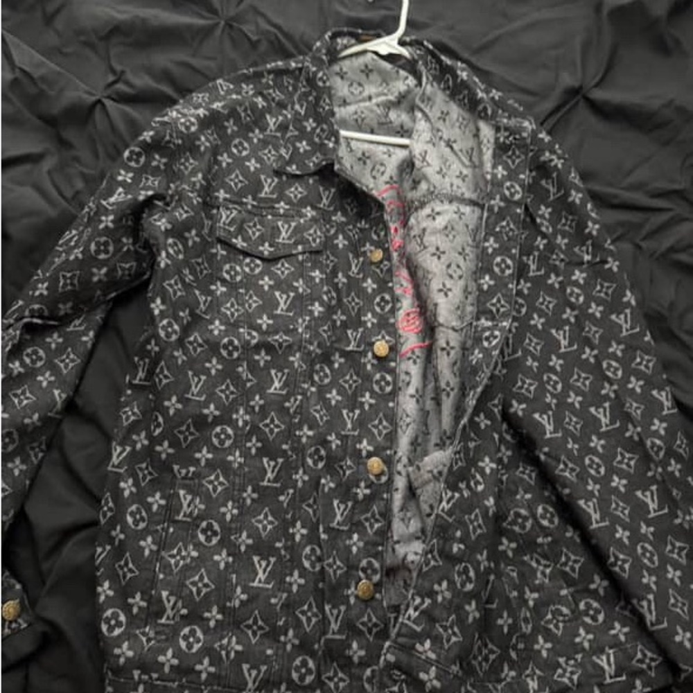 Louis Vuitton Black and Brown Monogram Jacket Size XL